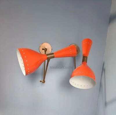 Orange Wall Sconce Diabolo Pair of Modern Italian Wall Lights Wall Fixture Lamp-image