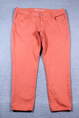 Old Navy Jeans Womens 16 Orange Mid Rise Rockstar Skinny Stretch Denim 34x26-image