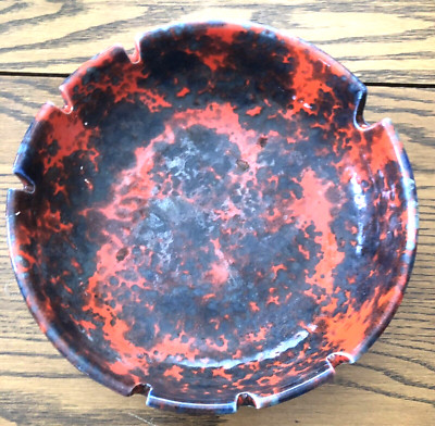 MCM Orange & Black Ashtray  Made in CALIFORNIA-image