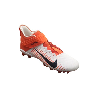 Nike Men's Alpha Menace Pro 2 Mid Football Cleat Shoes White / Orange  Size 15-image