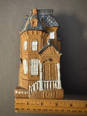 CREATIVE DECORATIVE CO STONEWARE VICTORIAN HOUSE WALL POCKET VINTAGE JAPAN-image