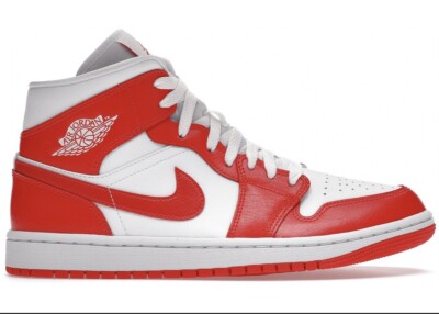 Nike Air Jordan 1 Mid Syracuse Women’s Size 8 New White/Habanero Red BQ6472-116-image
