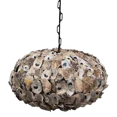 Ovall Oyster Shell Pendant Chandelier Nautical Beach House Creative Co Op-image