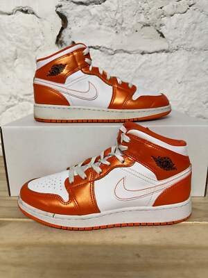 Air Jordan 1 Mid SE 'Electro Orange' Youth Size 6Y Pre-owned Sneakers DM4228-800-image