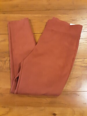 Women's Loft Outlet Solid Burnt Orange Leggings Mid-Rise Stretch Size L NWT-image