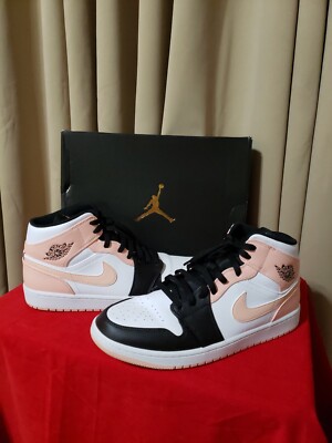 NIB Nike Air Jordan 1 Mid Crimson Tint Toe 2021 554724-133 Men's size 12-image
