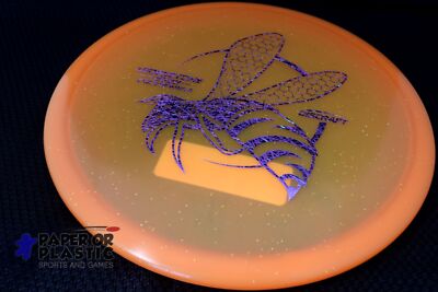Discraft Ledgestone 2022 Glo Sparkle Buzzz Disc Golf 177G Orange Lt Purple NEW-image