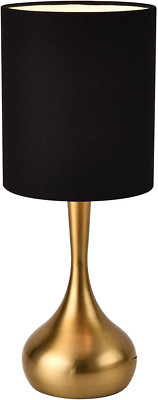 Lampara De Mesa Moderna Pequena De Escritorio Con Base De Metal Dorado 17.3 Pulg-image