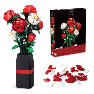 FANTASY&Co. Elegant Rose Bouquet Building Set - DIY Challenge for Creative Fu...-image