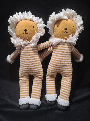 ❤Best Price Lot 2x❤  Creative Co-Op Knit Lion Doll Stripe Jumpsuit 19.5