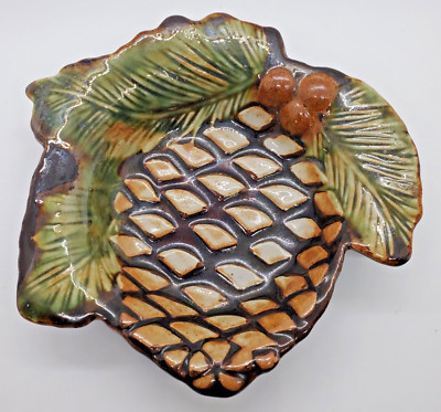 Vintage Creative Co-Op Pine Cone Trinket/Candy Dish Evergreen Fall Winter-image