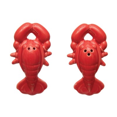 Creative Co-Op Stoneware RED LOBSTER Salt & Pepper Shaker Set-image