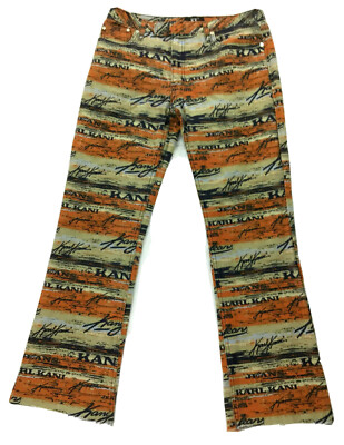 Karl Kani Jeans Women's Vintage 80s Multicolor Mid Rise Straight Jeans Size 30-image