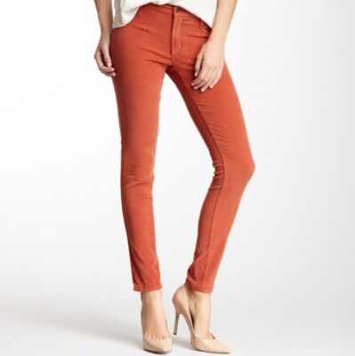 Vince 5 Pocket Skinny Size 29 Rust Orange Cotton Slim Leg Stretch Mid Rise -image