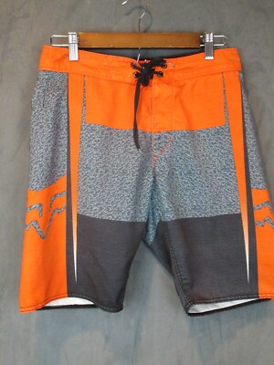 Fox Boardshorts Mens Size 28 Orange Pockets Tie Waist Beach Outdoor-image