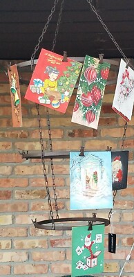Creative Co-Op  Photo Christmas Card Holder Metal Metal Hanging Circular Tiered-image