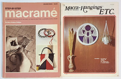 Step-By-Step Macrame (1970) and Macra-Hangings Etc. (1975) Creative Knotting-image