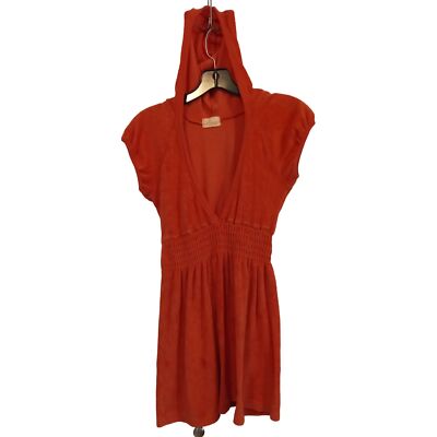 Havana Orange midi length hooded swim cover -image