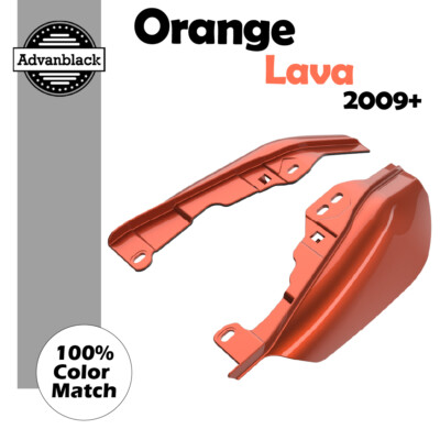 Mid Frame Air Deflectors Heat Shield Trim Covers ORANGE LAVA For Harley Touring-image