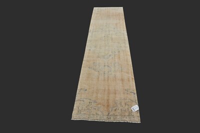 Vintage 2x9 Turkish Oushak Runner Rug Handmade Anatolian Boho Kilim ORANGE-image