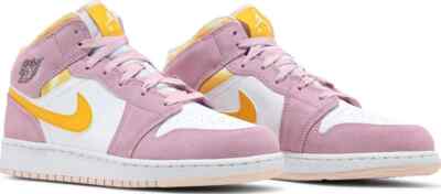 NEW Air Jordan 1 Mid SE Arctic Pink Tie Dye Orange (GS) DC9517-600 Size 7Y-image
