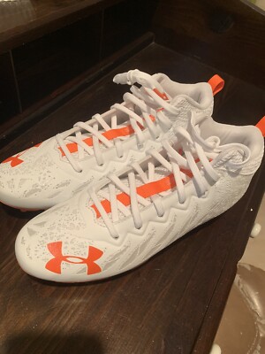 Under Armour Spotlight Select Mid 4D Foam Mens Size 8.5 White/Orange 3023963-114-image