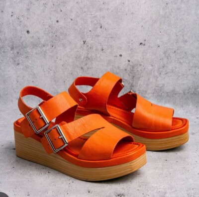 DNA Leather Sandals Platform -orange SIZE 39 - US 8-image