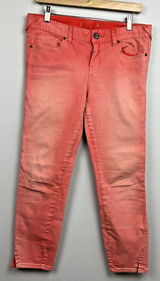 Free People Tangerine Orange Skinny Stretch Jeans/Capri-image