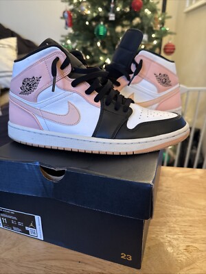 Air Jordan 1 Mid Crimson Tint (Arctic Orange - Black) Mens US Size 11-image