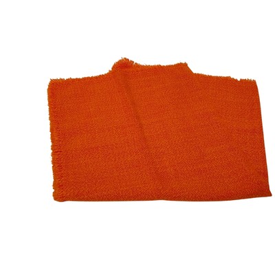 Mid Century Woven Table Cloth - Red Orange and Yellow Orange - 30
