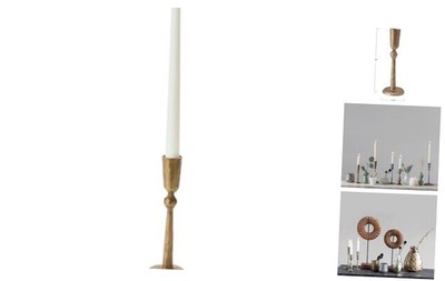 Creative Co-Op Hand-Forged Metal Taper, Antique Brass Finish Candle Holder -image