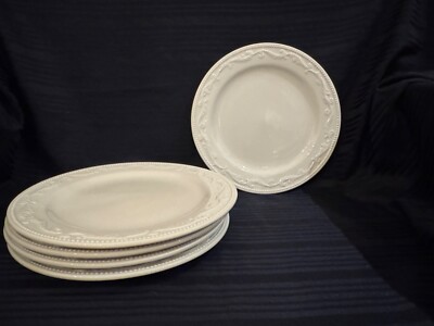 Mesa International Dinner/Charger /Chop Plates Set of Five (5) White Embossed-image