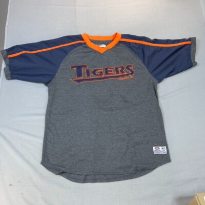 Detroit Tigers Shirt Large Mens Gray Orange Mid Sleeve Baseball Outdoor-image