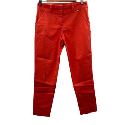 Trina Turk Bright Orange Mid Rise Straight Leg Ankle Dress Pants Size 2-image