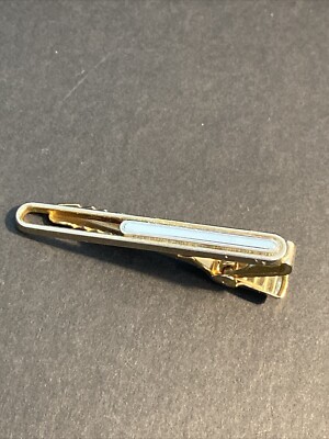 Anson  Mid Century Tie Clip Gold Tone Mens Vintage Tie Clip-image