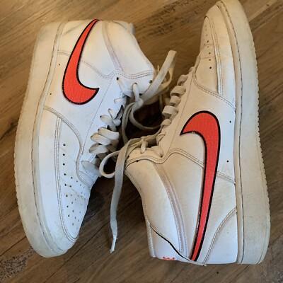 Nike Shoes Women’s Court Mid Athletic Sneakers Sz US 9 CD5436-102 White Orange-image