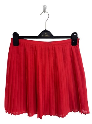 Gap Women's Bright Orange Pleated Flutter Asymmetrical Mini Skirt Size 4-image