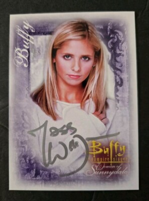 INKWORKS BUFFY VAMPIRE SLAYER SEASON 5 PROMO WOS-PI JOSS WHEDON SIGNED UNGRADED-image