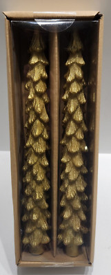 (2) Creative Co-Op Unscented Gold Tree Shaped 10