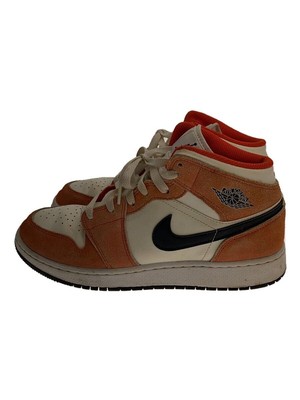 Nike High Top Sneakers AIR JORDAN 1 MID SE 25cm Orange Used-image