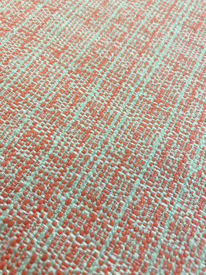 1.5 Yard Designer Taupe Orange MCM Mid Century Modern Tweed Water & Stain Resist-image