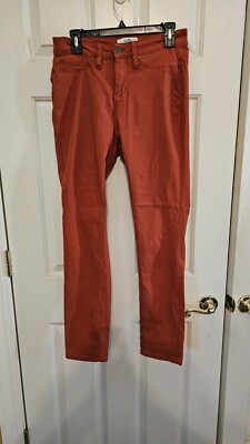 ROYALTY BURNT ORANGE  HYPERSTRETCH MID RISE SKINNY PANTS SZ 14 W-image