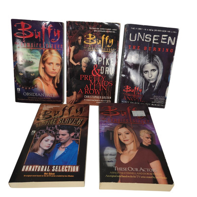 Vtg Buffy the Vampire Slayer Lot 5 Paperback Books TV Series Joss Weadon Angel-image