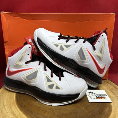 Nike Lebron Elite X 10 White University Red Orange 543564-100 Size 7Y Condition-image