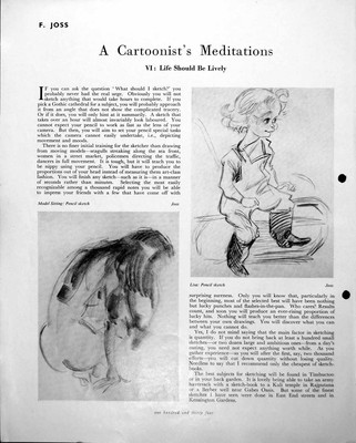 Antique Print Model Sitting From Rear Joss Lisa Young Girl Cartoonish C1952-image