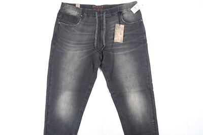 REQUEST PREMIUM FADED GRAY 38X32 ELASTIC WAIST JOSS FIT TAPERED CLOTH JEANS -image