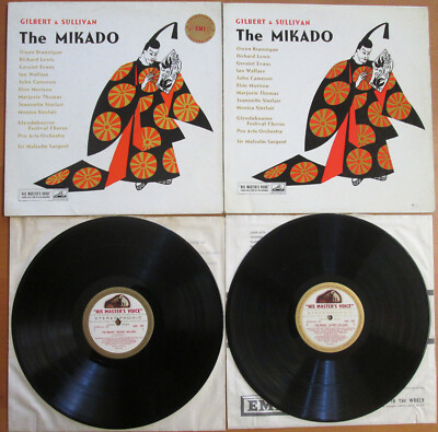 ASD 256-7 ED1 Gilbert & Sullivan The Mikado Sargent 2xLP HMV 1st W/G Stereo EX-image