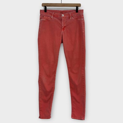 Hudson Women’s Size 29 Pink Orange Tangerine Nico Mid Rise Super Skinny Jeans-image