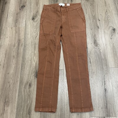 Anthropologie The Wanderer Pants Women’s Size 25 Orange Linen Blend Rust-image