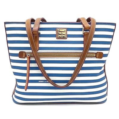Dooney & Bourke Sullivan Tote Blue & White Striped Shoulder Bag Coastal Preppy-image